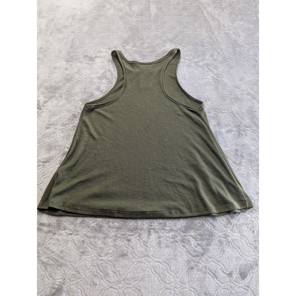 Free People Ribbed Swing Tank Top Olive Green Racerback Sleeveless XS